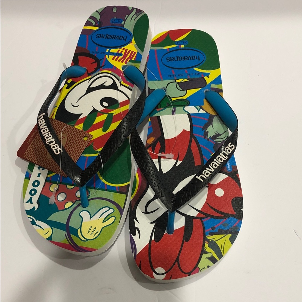Havaianas Disney Mickey Mouse graphic print unisex flip flops Sandals size 11/12